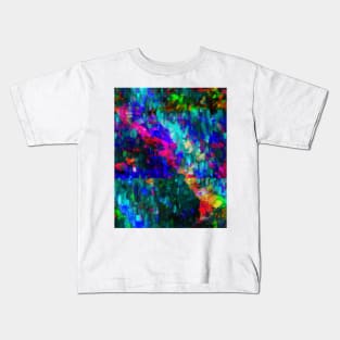 Abstract colorful glitched world Kids T-Shirt